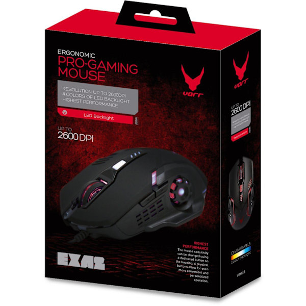 Omega mouse Varr EXA2 6D LED, black (45188)