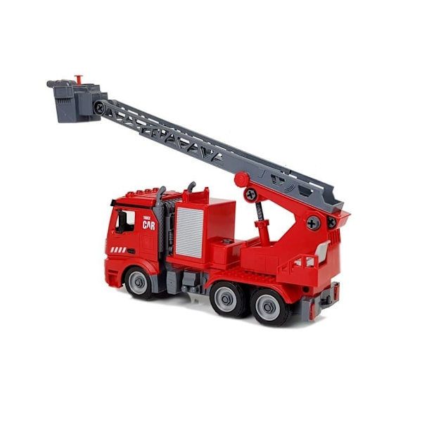 DIY Firetruck 2in1 Kit Removable Lifts Screwdriver Sound Light Effects Helmet