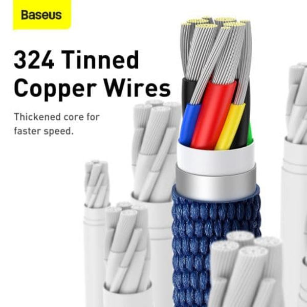Baseus Type-C - Type-C Crystal Shine series fast charging data cable 100W 2m Blue (CAJY000703)