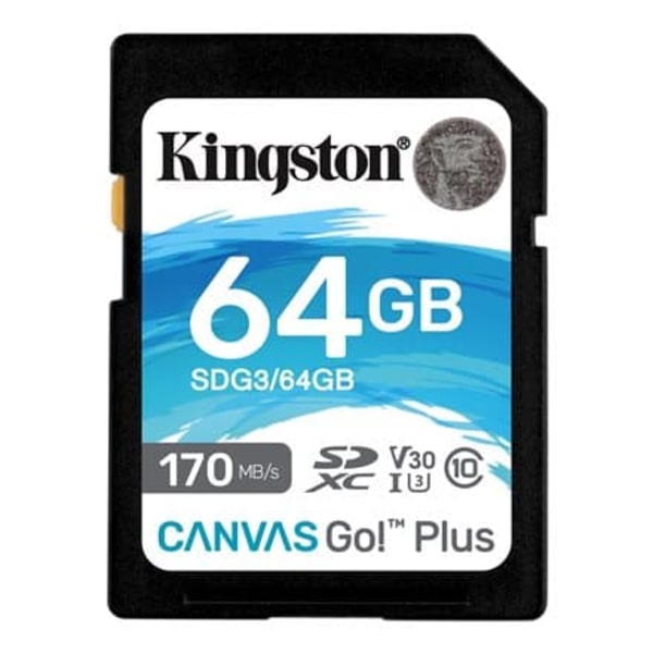 Kingston 64GB SDXC Canvas Go Plus 170R C10 UHS-I U3 V30