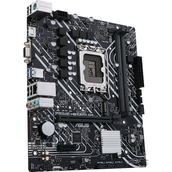Asus | PRIME H610M-K D4 | Processor family Intel | Processor socket  LGA1700 | DDR4 DIMM | Memory slots 2 | Supported hard disk drive interfaces SATA,