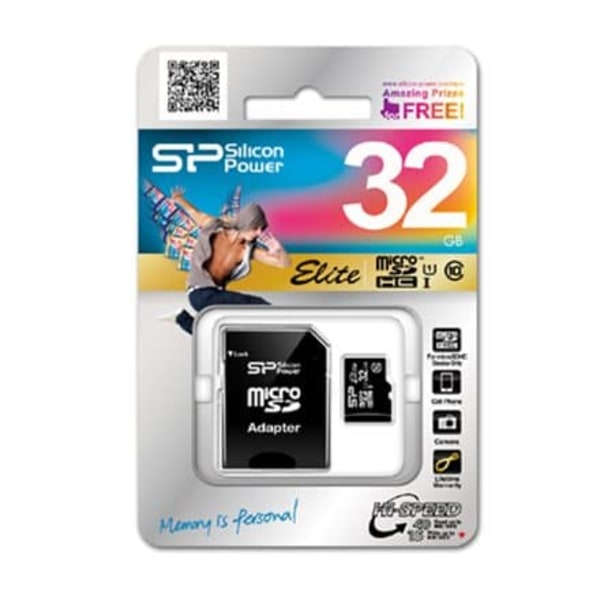 Silicon Power memory card microSDHC 16GB Elite + adapter