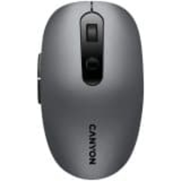 CANYON MW-9, 2 in 1 Wireless optical mouse with 6 buttons, DPI 800/1000/1200/1500, 2 mode(BT/ 2.4GHz), Battery AA*1pcs, Grey, 65.4*112.25*32.3mm, 0.09 Grå