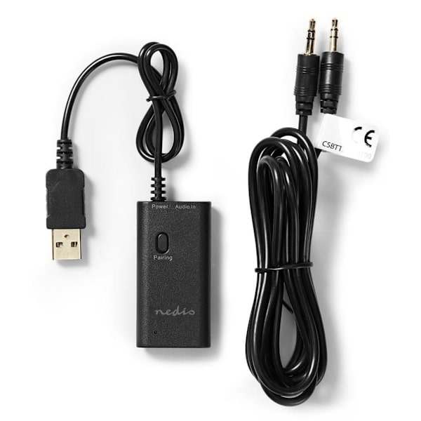 NEDIS bezdrátový audio vysílač/ Bluetooth 3.0/ až 2 sluchátka/ 3,5mm jack/ USB/ černý