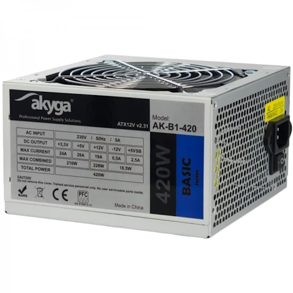 Akyga AK-B1-420 power supply unit 420 W 20+4 pin ATX ATX Grey Grå