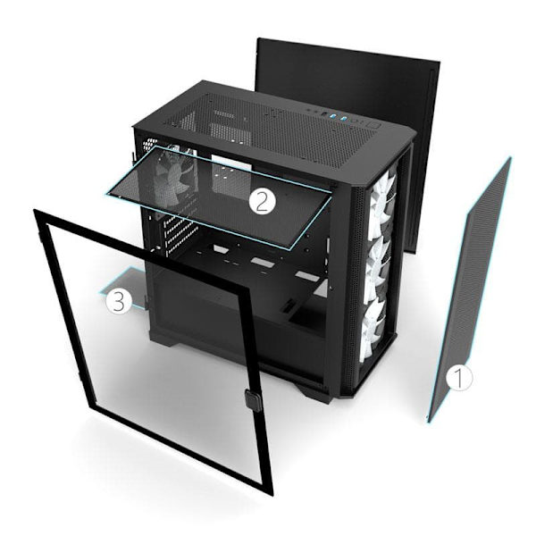 Montech AIR 100 ARGB, Micro-ATX, Tempered Glass - black