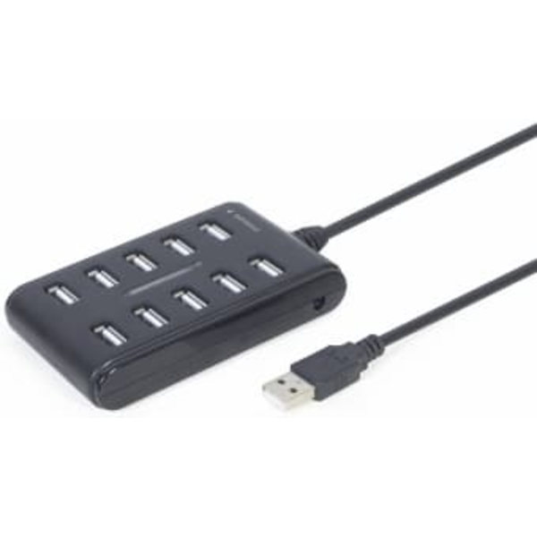 Gembird UHB-U2P10P-01 10-port USB 2.0 hub, black