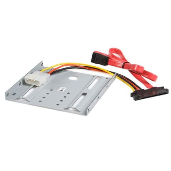 StarTech.com SSD Mounting Bracket - Solid Metal - 2.5in to 3.5 Hard Drive Adapter - SSD Bracket - SSD Upgrade Kit (BRACKET25SAT) - storage bay adapter