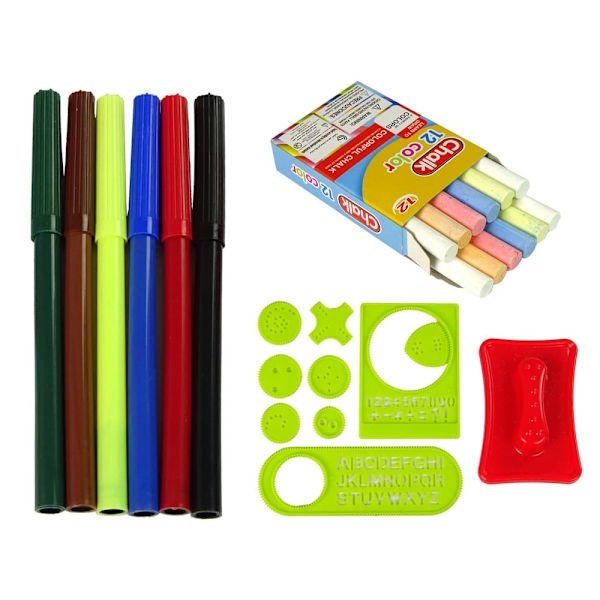 Foldable 2in1 Blackboard Suitcase - Chalk & Marker
