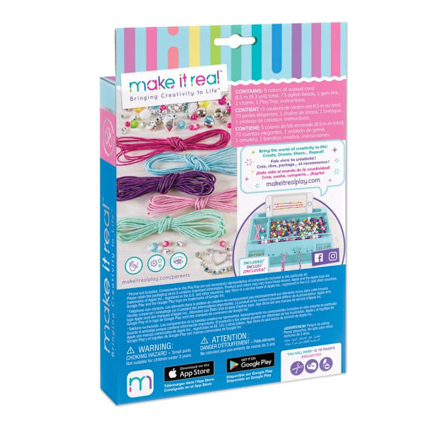 MAKE IT REAL Rainbow Bling Bracelets DIY jewelry set