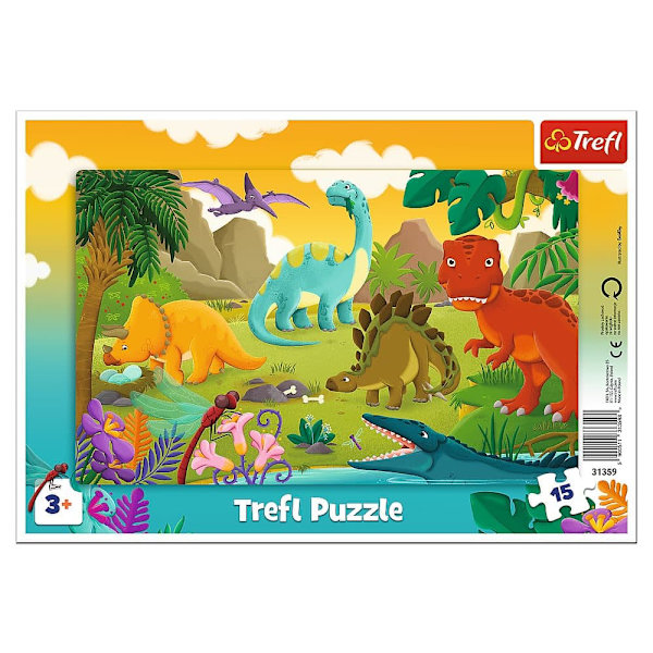 TREFL Frame puzzle Dinosaurs, 15 pcs