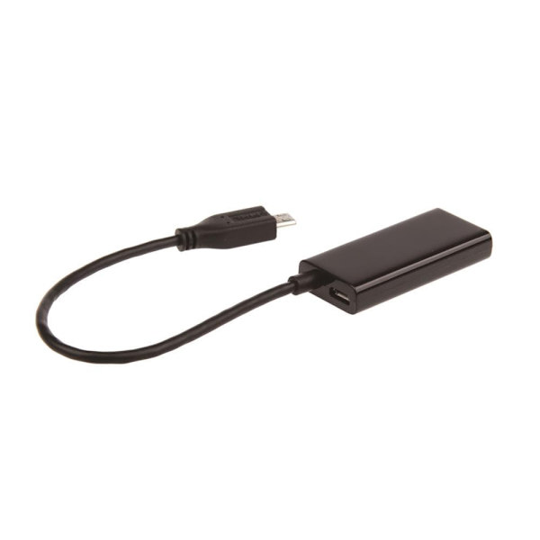 Adapter MHL(M)->HDMI(F)+ USB Micro(BF)(11 PIN) 16cm Sort