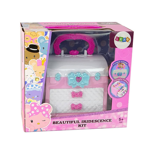 Beauty Kit in Suitcase Pink White