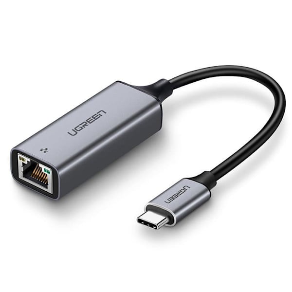 ADAPTOR RETEA Ugreen, "CM199" USB Type-C to Gigabit LAN Adapter, LED, gri "50737" (timbru verde 0.18 lei)  - 6957303857371 Sølv