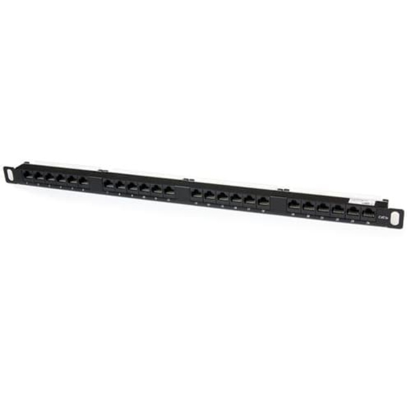 24 PORT 0.5U CAT5E PATCH PANEL/. Sort