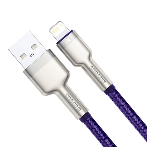 CABLU alimentare si date Baseus Cafule Metal, Fast Charging Data Cable pt. smartphone, USB la Lightning Iphone 2.4A, braided, 1m, violet "CALJK-A05" (