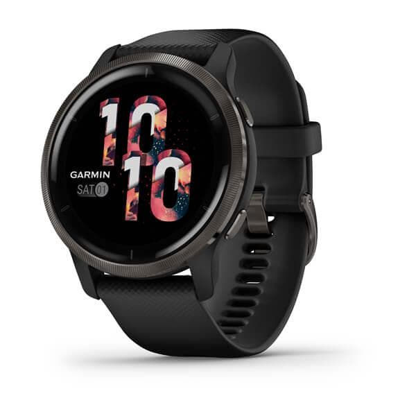Garmin Venu 2 3.3 cm (1.3") AMOLED 45.4 mm Digital 416 x 416 pixels Touchscreen Wi-Fi GPS (satellite) Sort