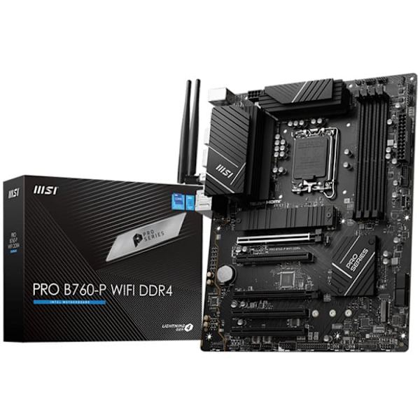MSI | PRO B760-P WIFI DDR4 | Processor family Intel | Processor socket LGA1700 | DDR4 | Supported hard disk drive interfaces SATA, M.2 | Number of SAT