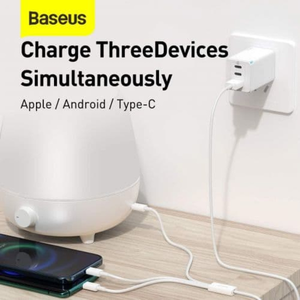 Baseus Cable Superior Series 3-in-1 Fast Charging Data Cable USB to M+L+C 3.5A 1.5m White (CAMLTYS-02)