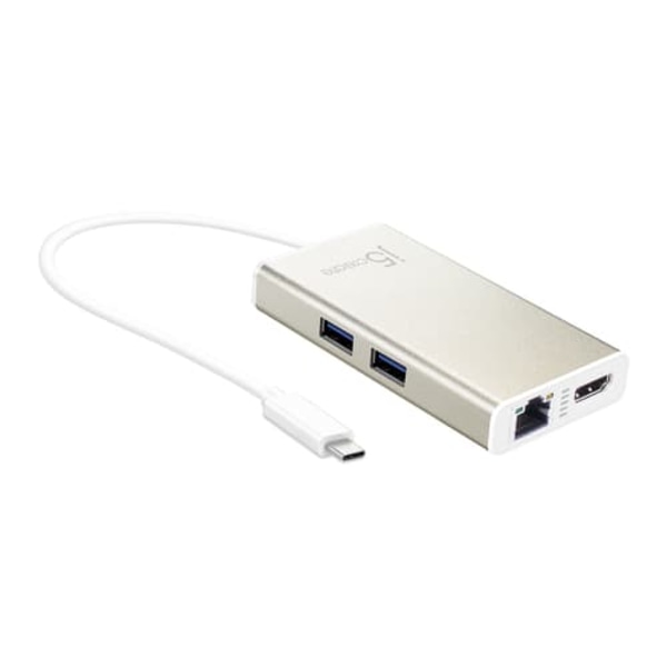 Multiport Adapter USB-C j5create - HDMI/ Ethernet/ USB 3.0 HUB/PD 2.0m white