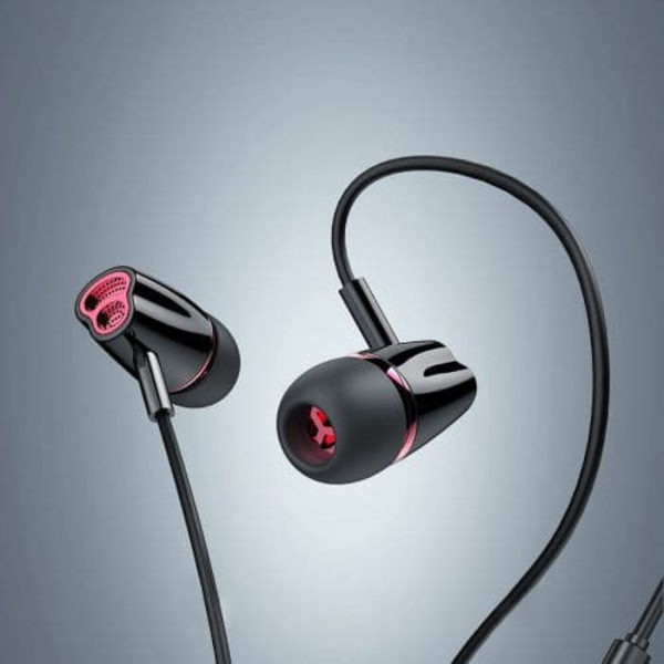 Joyroom Earphone Wired, In-Ear Headphones with Remote and Microphone, 3.5mm Jack, Black EU (JR-EL114-BLK)