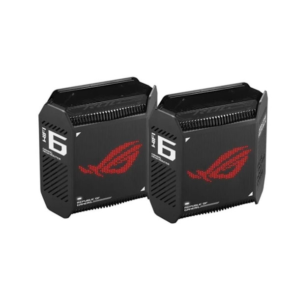 Wifi 6 802.11ax Tri-band Gigabit Gaming Mesh System | GT6 ROG Rapture (2-Pack) | 802.11ax | 574+4804+4804 Mbit/s | 10/100/1000 Mbit/s | Ethernet LAN (