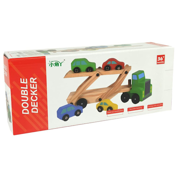 Wooden Green Truck with Trucks Blocks