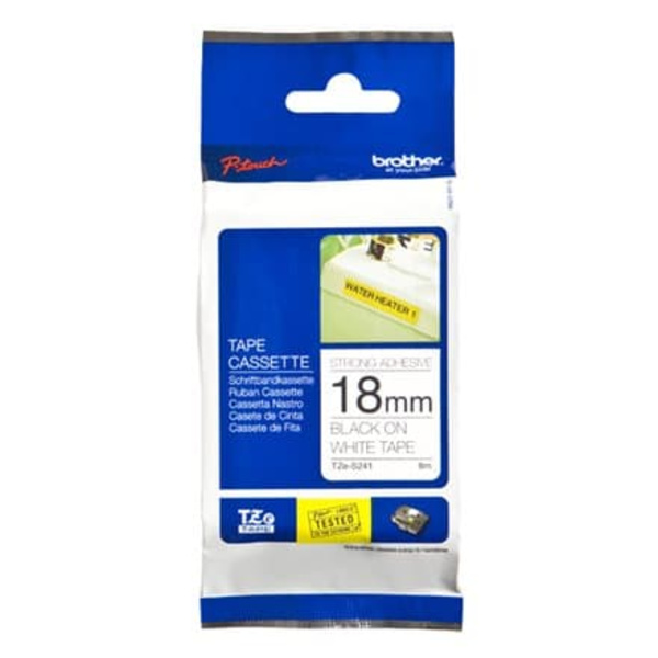 BROTHER TZES241 Tape Brother 18mm BLACK ON WHITE ADHESIVE TAPE