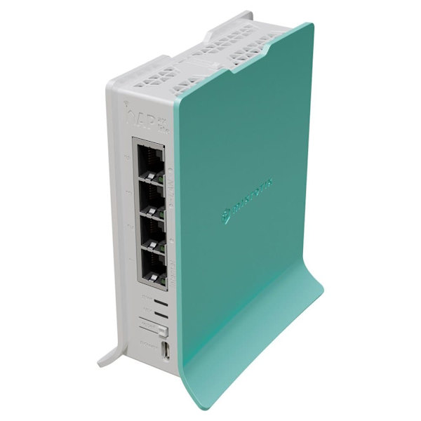 MikroTik hAP ax lite Router | hAP ax lite Router | L41G-2axD | 802.11ax | 574 Mbit/s | Ethernet LAN (RJ-45) ports 4 | Mesh Support No | MU-MiMO No | N Vihreä, Valkoinen