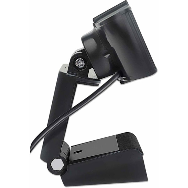 Manhattan USB Webcam, Two Megapixels (Clearance Pricing), 1080p Full HD, USB-A, Integrated Microphone, Adjustable Clip Base, 30 frame per second, Blac