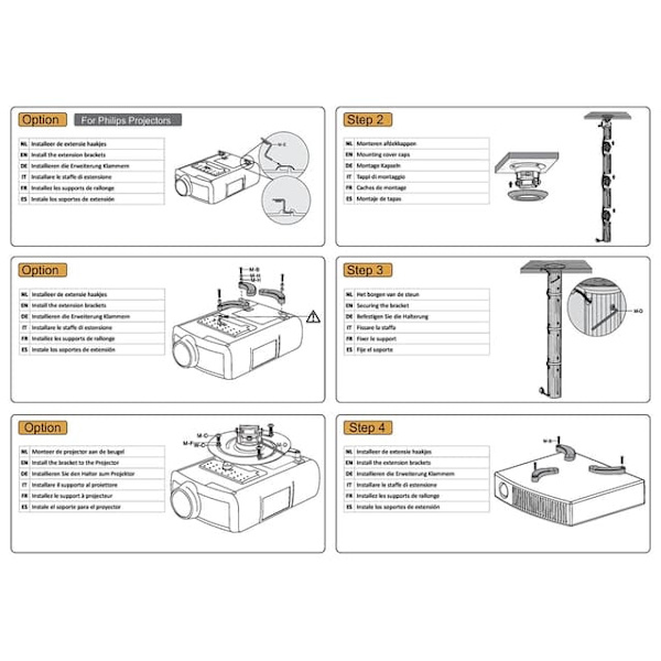 Neomounts BEAMER-C200 bracket - full-motion - for projector - silver