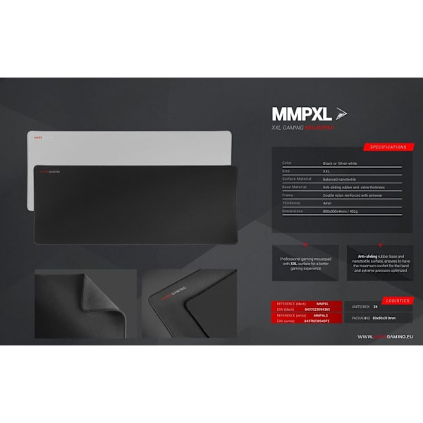 Mars Gaming MMPXL Gaming Mousepad XL / Dual Layer Nano - textured