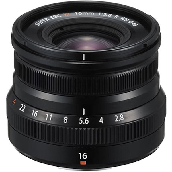 Fujifilm Fujinon XF 16mm f/2.8 R WR lens, black Sort