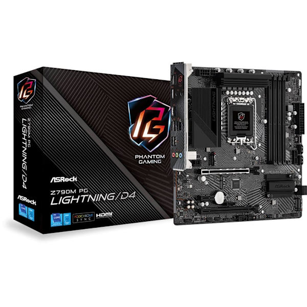 ASRock Motherboard Z790M PG Lightning/D4 - Micro ATX - Socket LGA1700 - AMD Z790