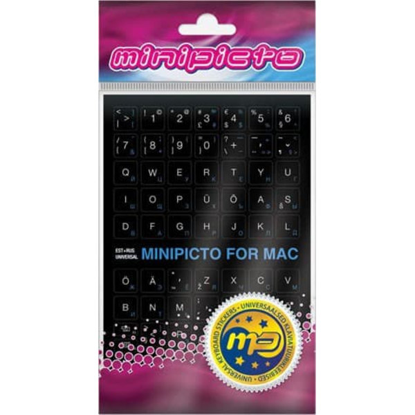 Minipicto keyboard sticker EST/RUS KB-MAC-EE-RU-BLK, black