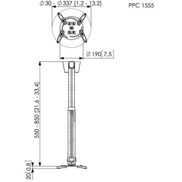 Vogels | Projector Ceiling mount | Turn, Tilt | Silver