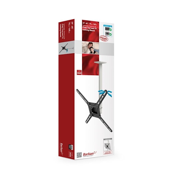 Barkan Mounting Systems 3500 TV mount/stand 165.1 cm (65") Black, White Sort, Hvit