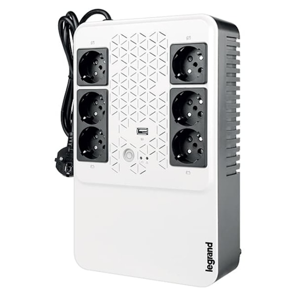 UPS Keor Multiplug 600 AVR 4+2 FR 310083 Sort, Hvid