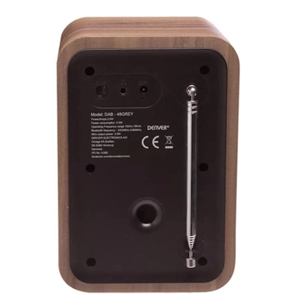 Denver DAB-48GREY Personal Digital Grey, Wood