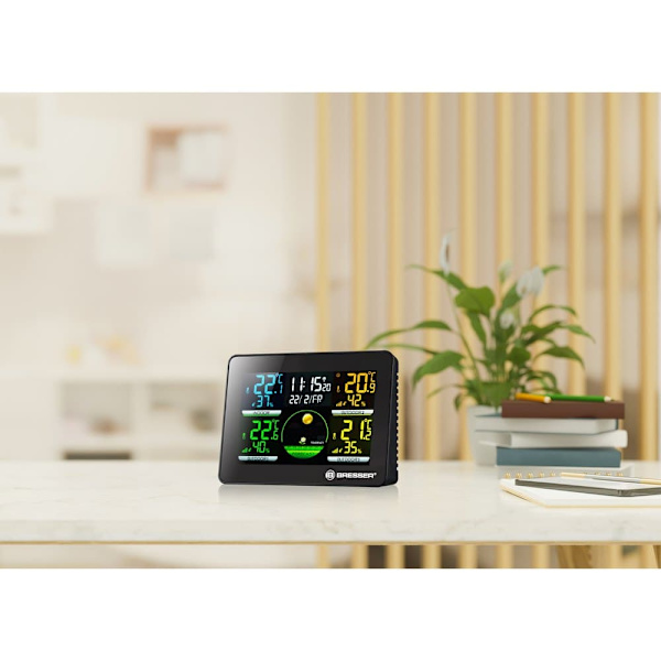 Bresser -termo-/hygrometer Thermo Hygro Quadro Nlx 3 Utomhus Sensorer Svart