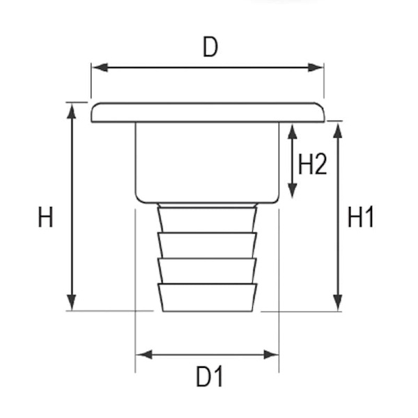 Nuova Rade Fuel Deck Filler Reinforced Pa Valkoinen 51 mm