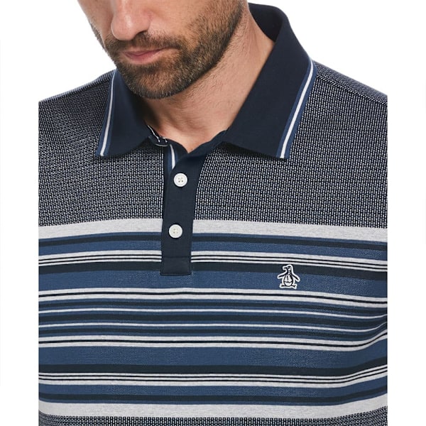 Original Penguin Jacquard Eng Stripe Kortärmad Polotröja Blå,Grå XL Man