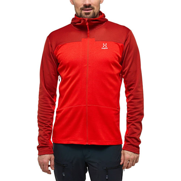 Haglofs Sweatshirt Med Full Dragkedja Roc Flash Mid Röd S Man