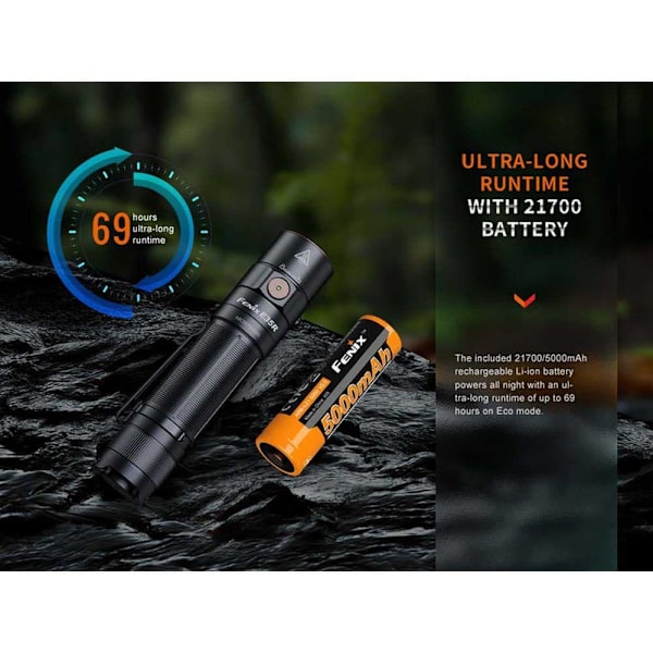 Fenix Lommelygte E35r Sort 3100 Lumens