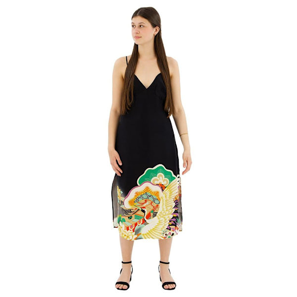 Superdry Lang Kjole Uden ærmer Printed Slip Flerfarvet S Kvinde