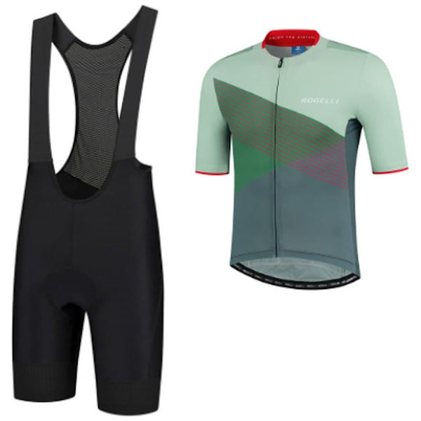 Rogelli Lyhythihainen Jersey-ja Bib-shortsisetti Power Spike Musta L Mies