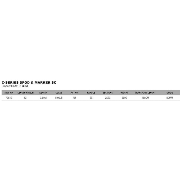 Prologic Karpfiskespö C-series Spod&marker Sc Xtra Distance Silver 3.90 m / 5 Lbs