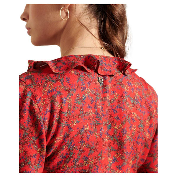 Superdry Klänning Summer Wrap Röd M Kvinna