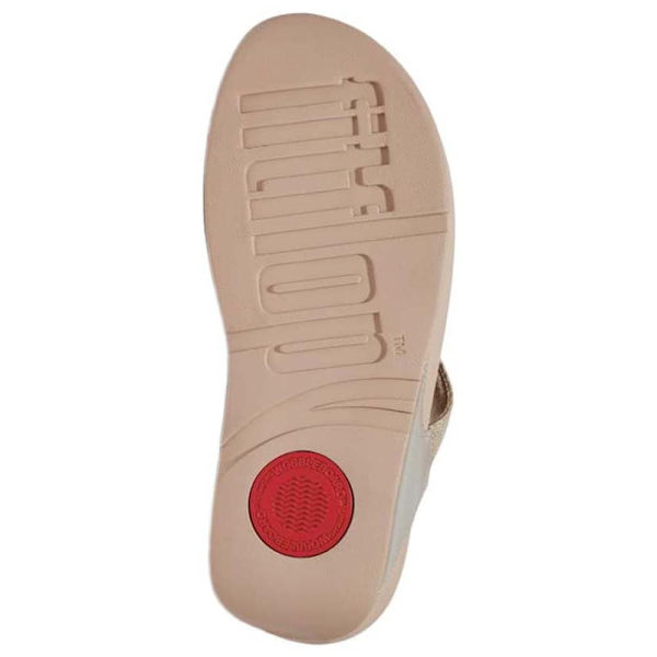 Fitflop Slides Lulu Shimmerlux Toe-post Beige EU 37 Kvinna