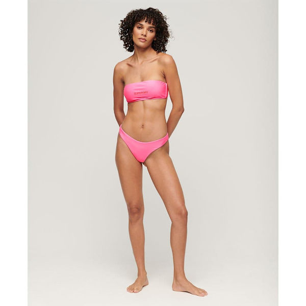 Superdry Logo Bandeau Bikinitopp Rosa M Kvinna